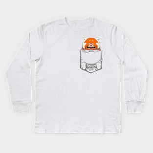 Panda in the pocket Kids Long Sleeve T-Shirt